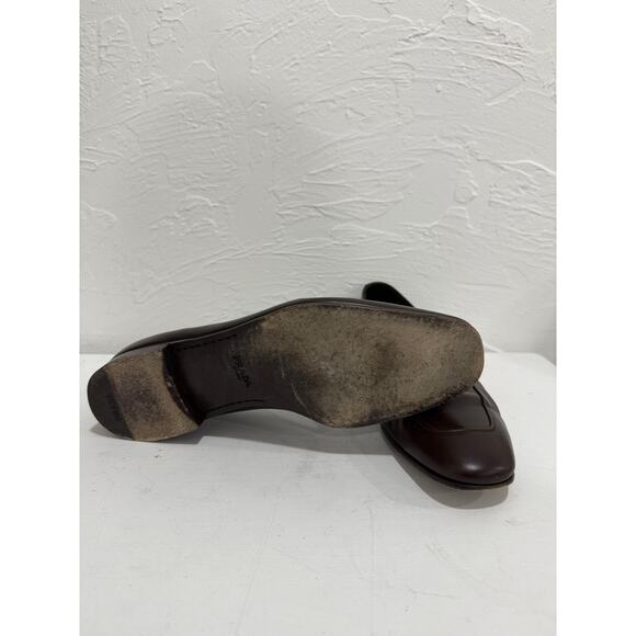 Prada Milano Leather Square Toe Slip-on Dress Loafers Brown Size 9 - Picture 8 of 8